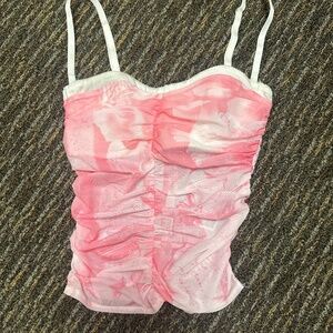 Pink and White Edikted Corset Top